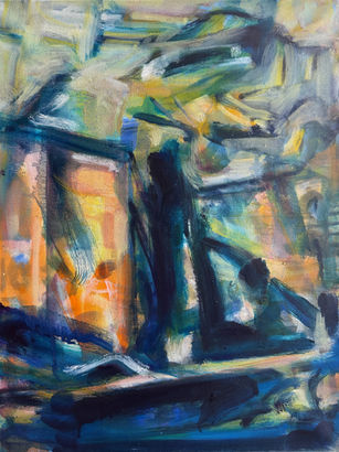 Abstract painting of what could be a city scape