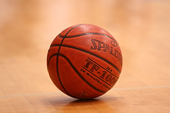 a basketball laying on the ground