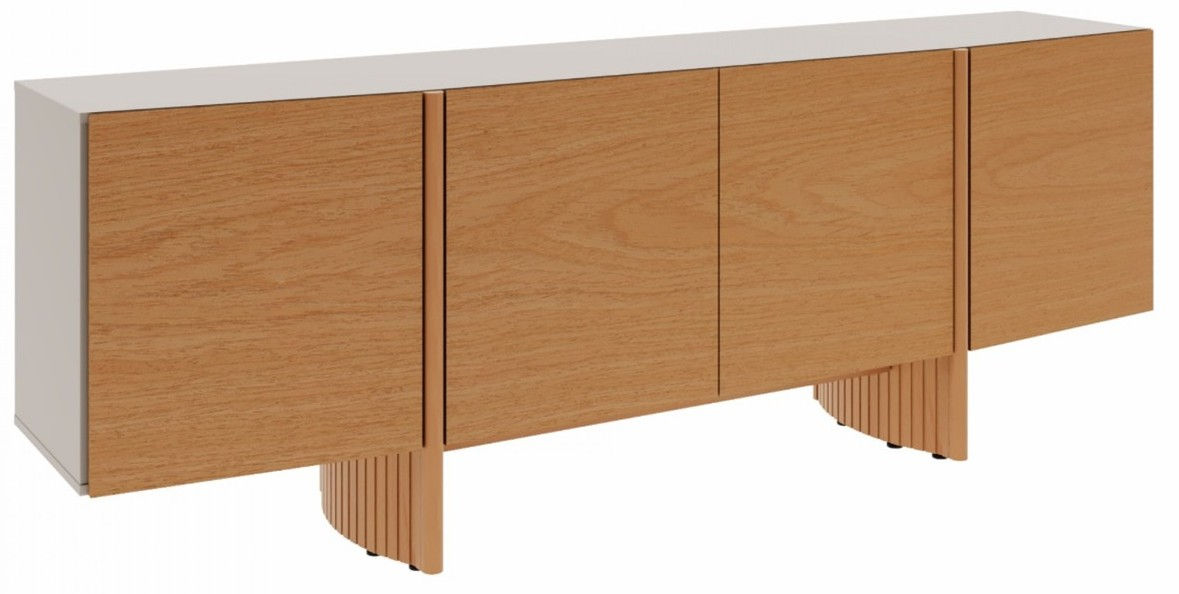 BUFFET | RD - LEGACY | CUERPO OFF-WHITE  | PATAS/PUERTA MADERA ALMENDRA | L200CM