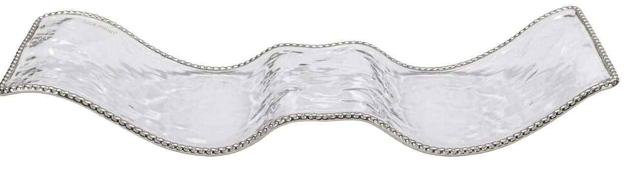 CENTRO DE MESA | LM 0618-74-3 | VIDRIO EXTRA CLEAN | BORDE DE PLATA