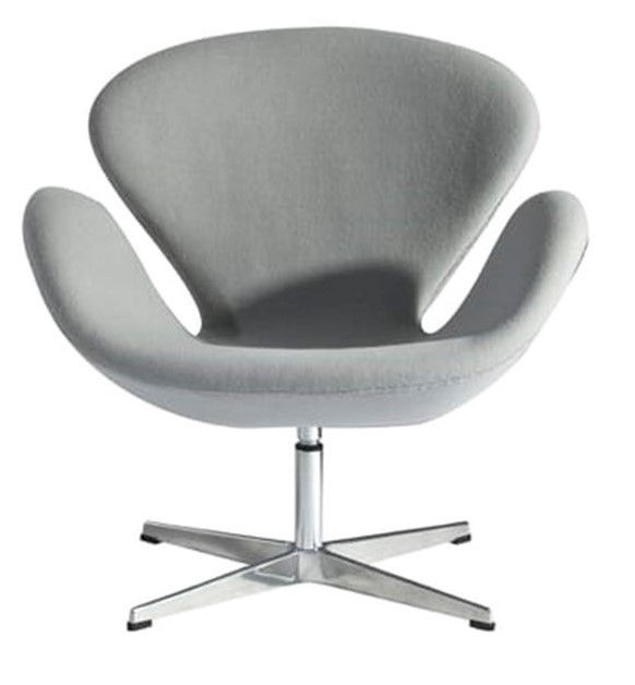 SILLA GIRATORIA | ENJ - SWAN | TELA PCV GRIS CLARO