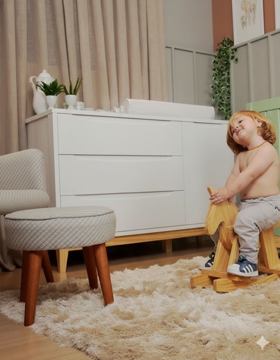 Miniatura: CÓMODA INFANTIL | DV - AMOR PERFEITO | BLANCO - NATURAL