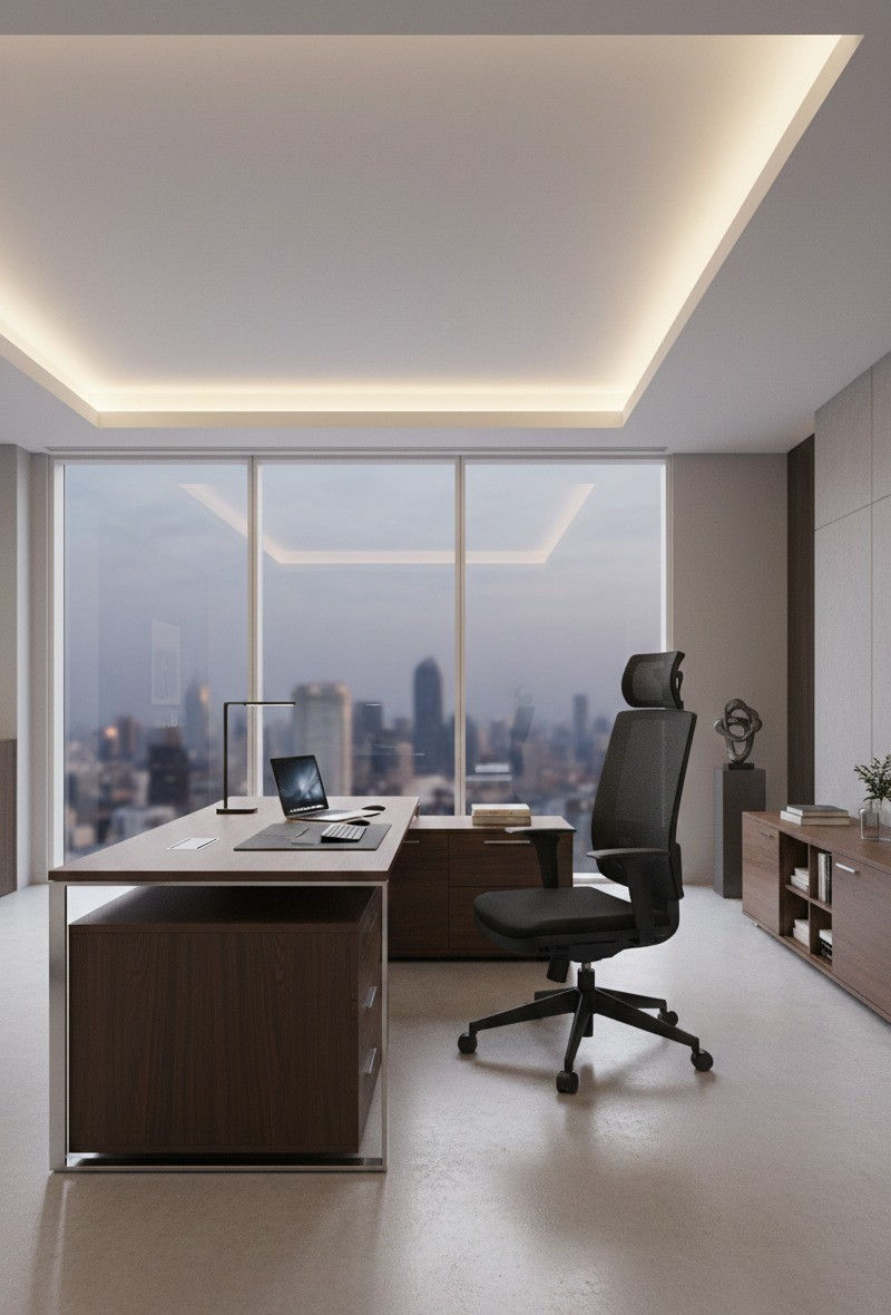 Miniatura: SILLA DE OFICINA | PX - BRISA | ESTRUCTURA Y MALLA NEGRA | TAPIZADO VINIL NEGRO