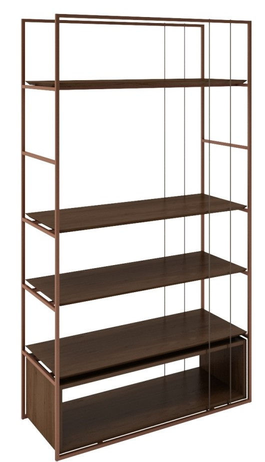Miniatura: LIBRERO | RD COLUMBIA | MADERA OSCURA + METAL NEGRO