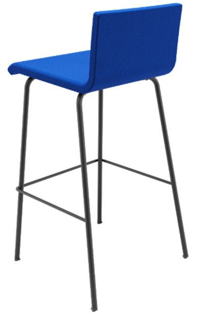 Miniatura: TABURETE DE BAR | PX - SOER | ACERO NEGRO | POLIPROPILENO AZUL T29
