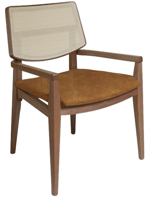 Miniatura: SILLA DE COMEDOR | RD - URUBICI | MADERA EBANO | JUNCO NEGRO | TELA BEIGE 7R