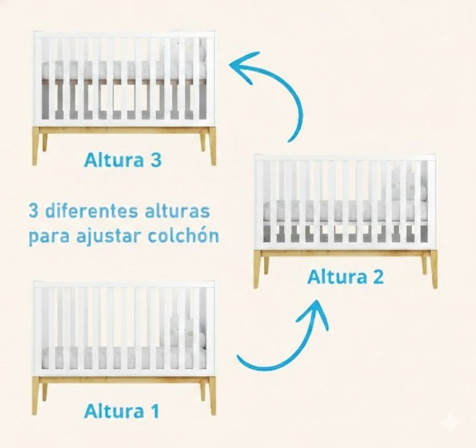 Miniatura: CUNA ANTIREFLUJO | DV - AMOR PERFEITO (2 EN 1) | BLANCO/NATURAL | CON COLCHÓN