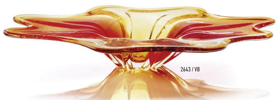 Miniatura: CRISTAL DE MURANO  | CENTRO DE MESA | AMBAR C/LILA | 2643/AL