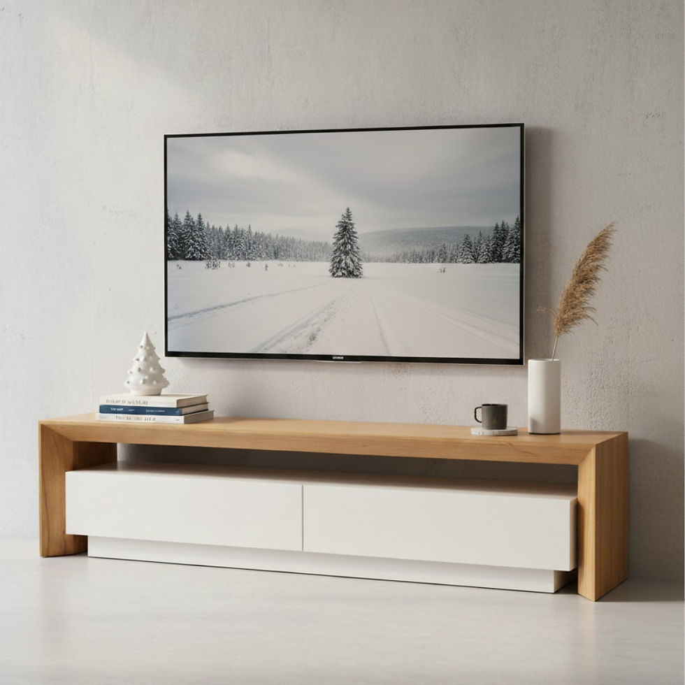 Miniatura: ESTANTE PARA TV | CGS - EGO | BLANCO C/MADERA MIEL