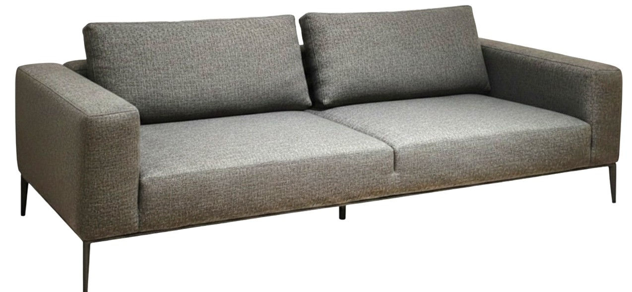 SOFÁ | FG - BLEND | TELA GRIS | BASE ACERO NEGRO