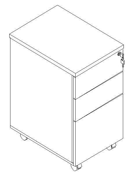 Miniatura: ARCHIVERO C/RUEDAS | GW - VRA 3750 | LAUREL - NEGRO