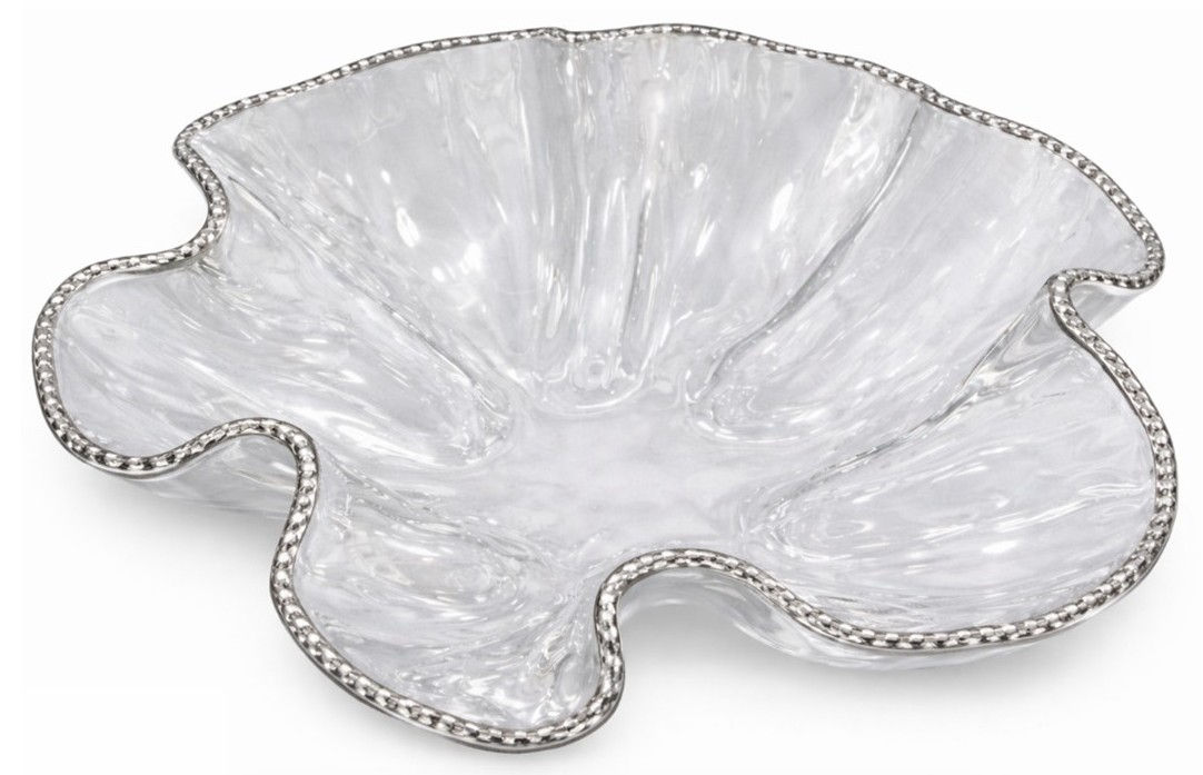 CENTRO DE MESA | LM 0652P-74-3 | VIDRIO EXTRA CLEAN | BORDE DE PLATA