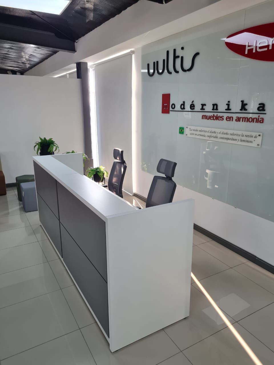 Miniatura: MUEBLES DE RECEPCIÓN L272CM | GW - LEXUS PRIME | BLANCO - GRIS