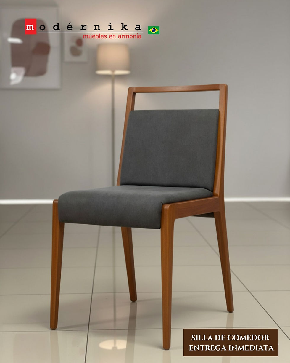 Miniatura: SILLA DE COMEDOR | SOTTO | MADERA ALMENDRA | TELA GRIS OSCURA A-2540
