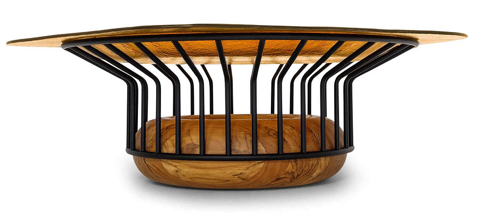 Miniatura: MESA DE CENTRO | GRAVIOLA | LACA OFF-WHITE | ACERO NEGRO  | VIDRIO TRANSPARENTE