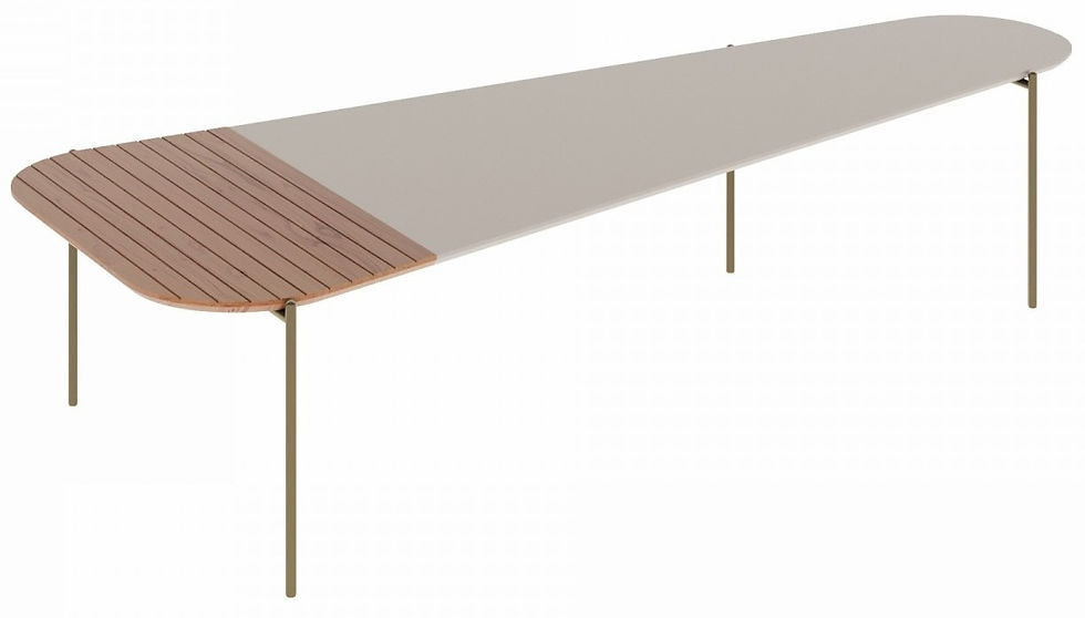 MESA DE CENTRO | RD - BRIANA TRIANGULAR | OFF-WHITE/NATURAL/DORADO