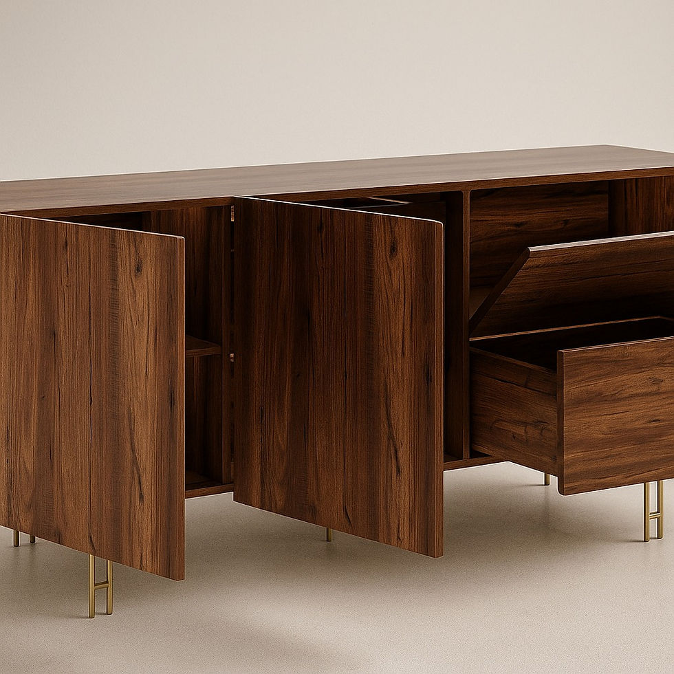 Miniatura: BUFFET | RD - DINNY FIT | L220CM | MADERA AVELA | PATAS DORADAS