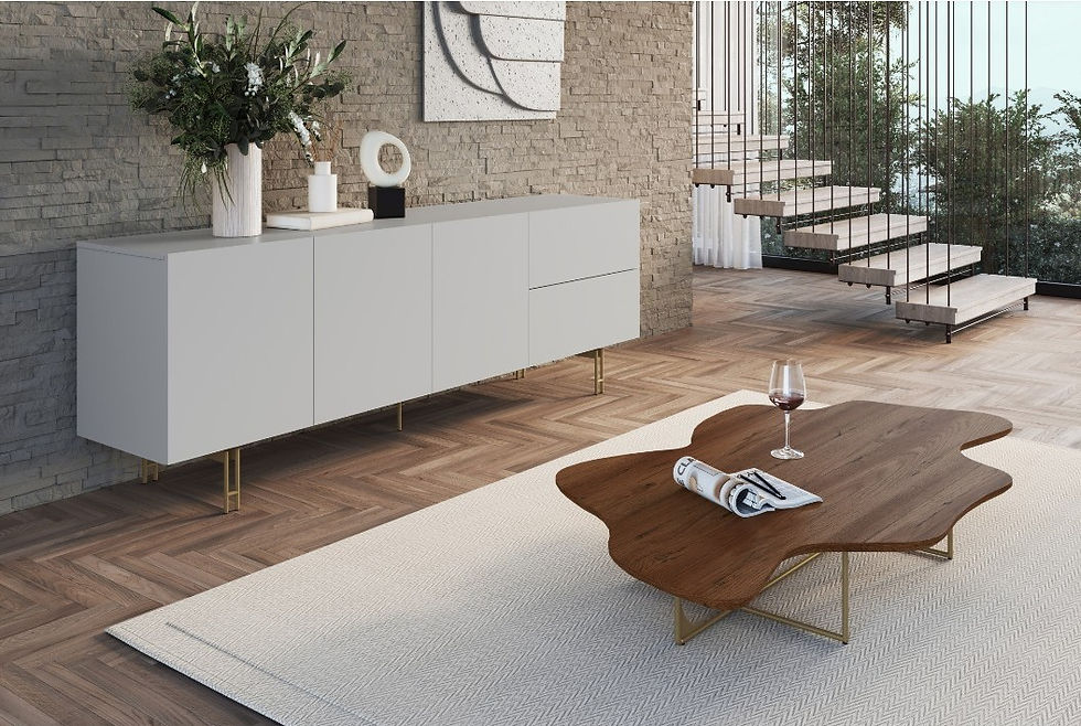 Miniatura: BUFFET | RD - DINNY FIT | L220CM | MADERA AVELA | PATAS DORADAS