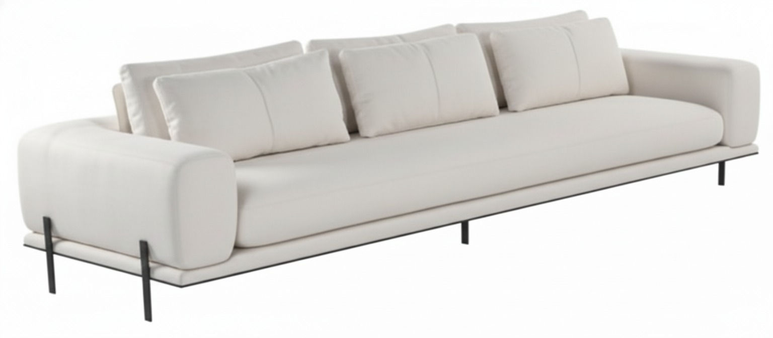 SOFÁ | FG - HIATO | TELA G-971127 | PATAS ACERO MARRÓN CHOCOLATE