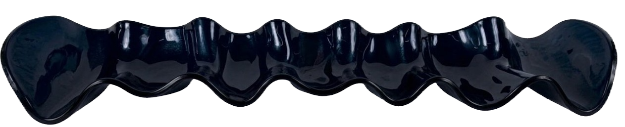 CENTRO DE MESA | LM 0695-68 | VIDRIO DEEP BLUE | BORDE LISO