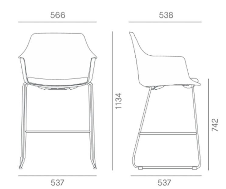 Miniatura: TABURETE DE BAR | PX - ELYZE | TRAPEZOIDAL | VARIEDAD DE COLORES