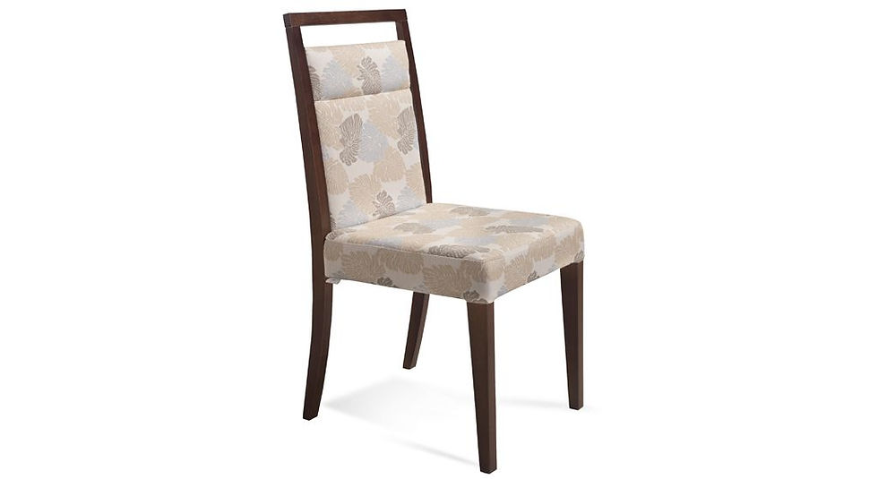 Miniatura: SILLA DE COMEDOR | 2987 | MADERA ALMENDRA | TELA PVC PERLA A-1824