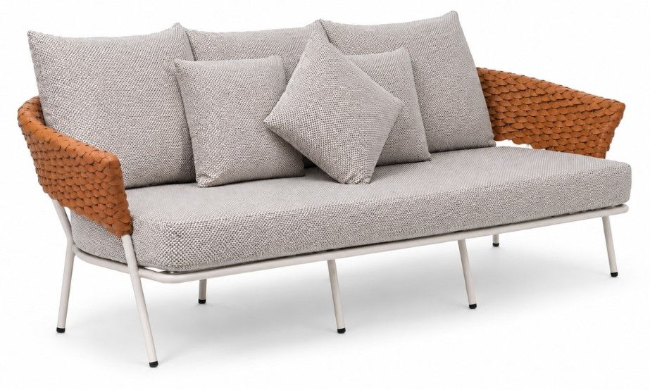 SOFÁ DE TERRAZA | LV - BRESCIA | 3 LUG | ESCAMA OCRE | ALUM. BLANCO | TE