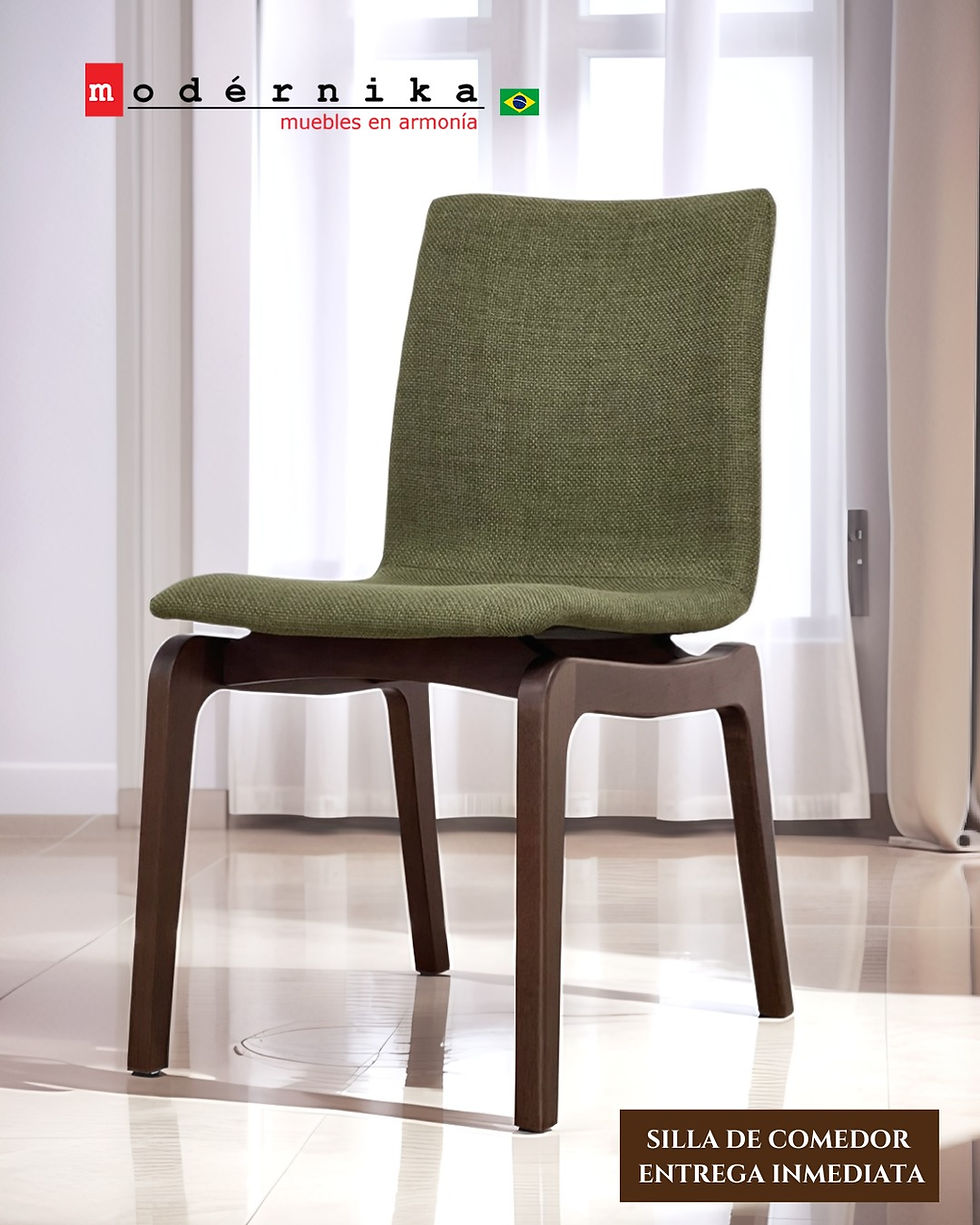 Miniatura: SILLA DE COMEDOR | MS - LYA | MADERA NOGAL | TELA VERDE H81