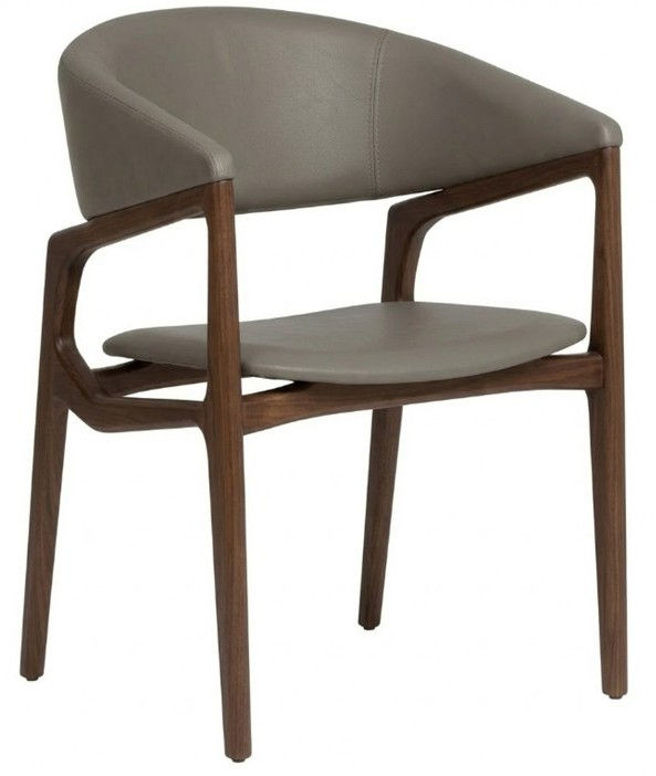 SILLA DE COMEDOR | CGS - LOFT | MADERA CASTAÑO | ECO-CUERO PARDO 2051