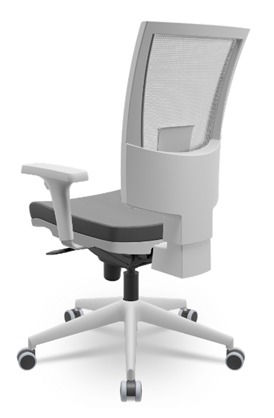 Miniatura: SILLA DE OFICINA | PX - FLASH | ESTRUCTURA GRIS | MALLA BLANCA | TELA GRIS
