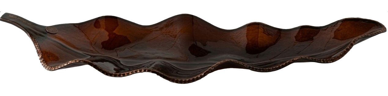 CENTRO DE MESA | LM 0726-83-1 | VIDRIO AMBAR TRANSLUCIDO | BORDE APICUADO