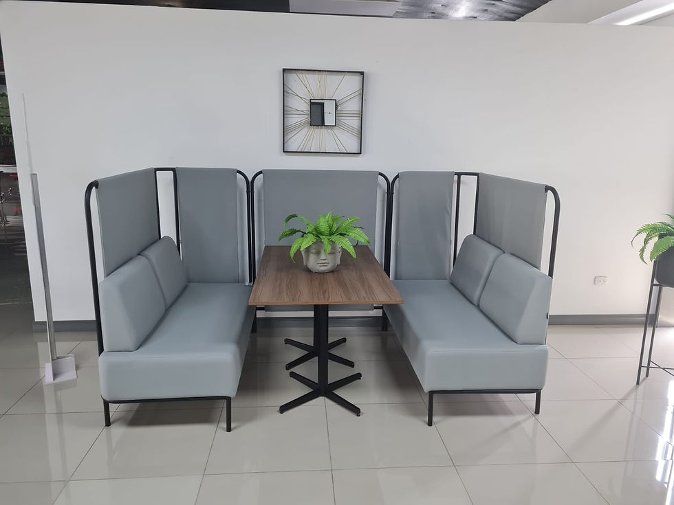 Miniatura: LOUNGE | ENJ - WIRE | CABINA ECO CUERO GRIS | TUBO NEGRO