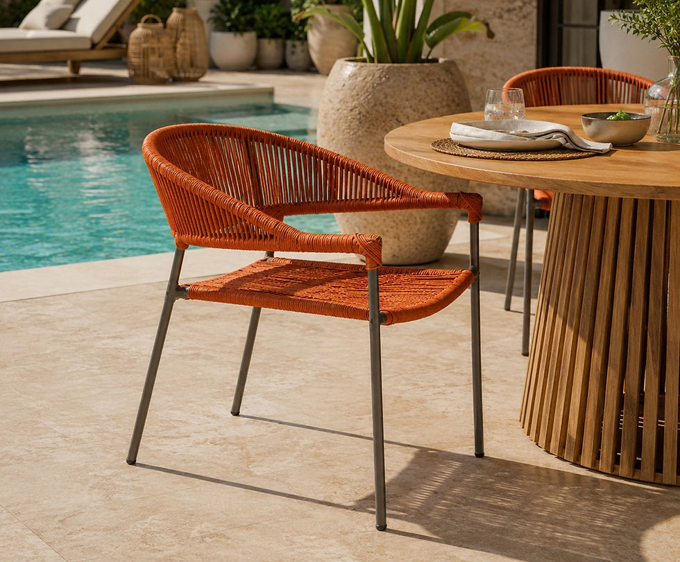 Miniatura: SILLA DE COMEDOR  | LV - CAPRA | CUERDA NARANJA | ALUM. GRIS GRAFITO