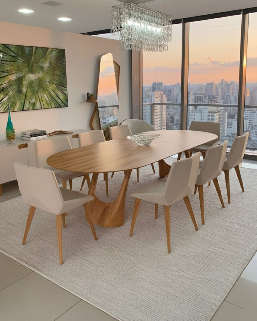 Miniatura: MESA DE COMEDOR | ITAMARATY | L280CM | BASE/TOPE MADERA TECA | OBLONGO