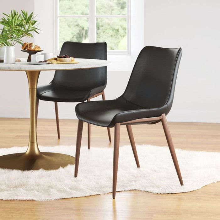 Miniatura: SILLA DE COMEDOR | Z - MAGNUS (NEGRO/NOGAL)