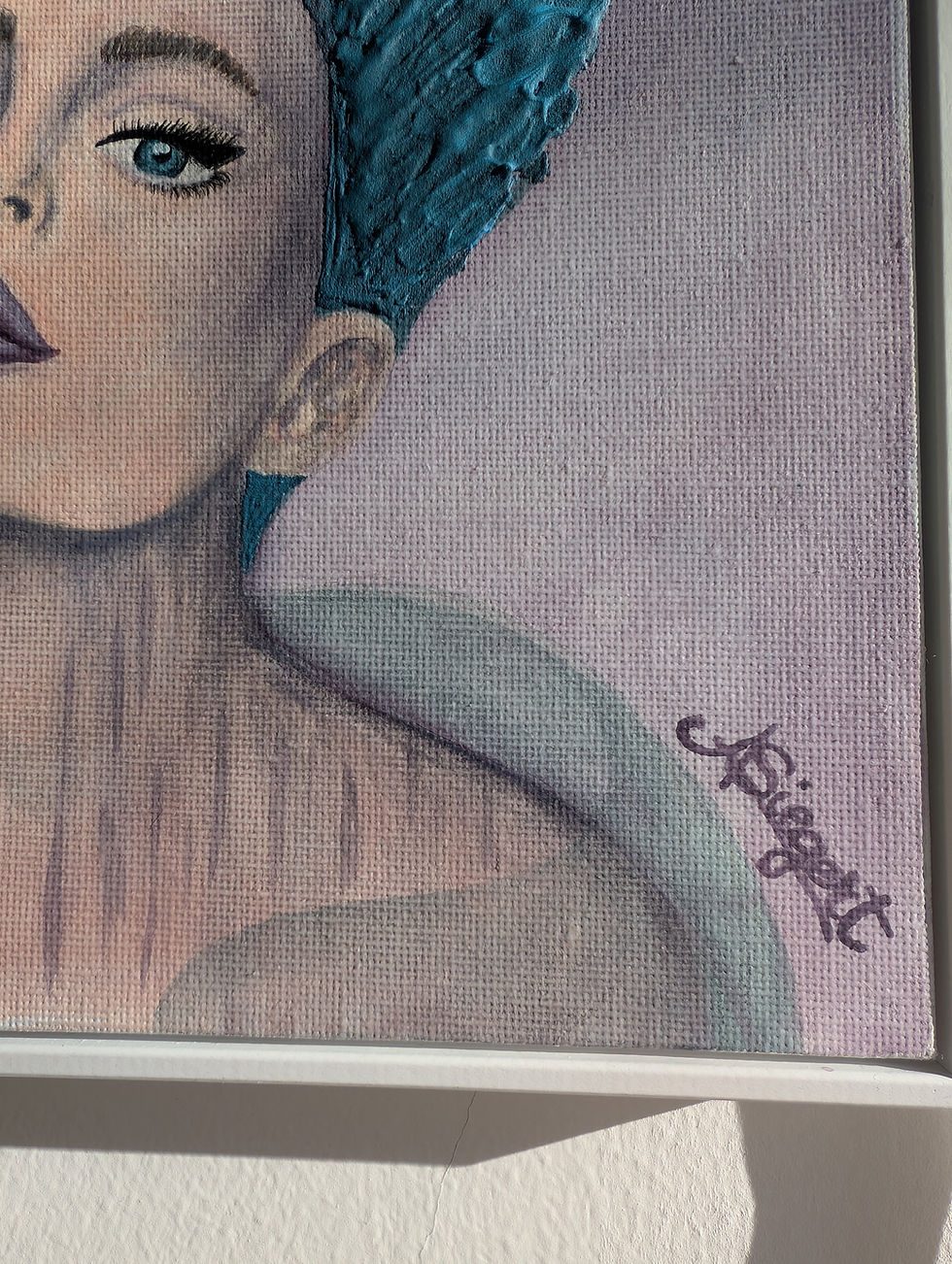 Thumbnail: Small textured gouache portrait Ice Queen