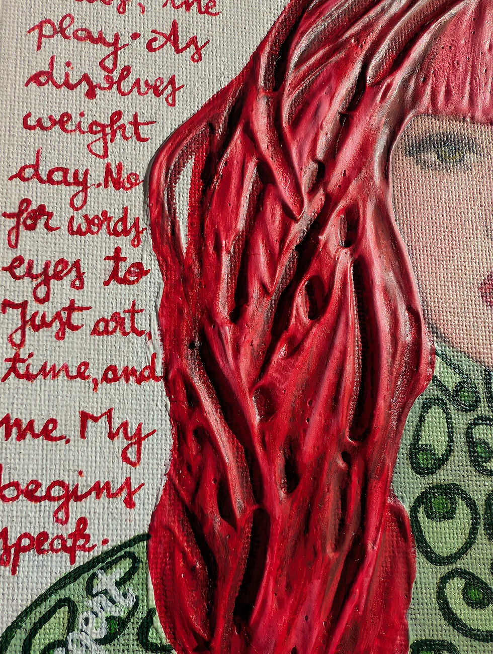 Thumbnail: Small textured gouache portrait Nora