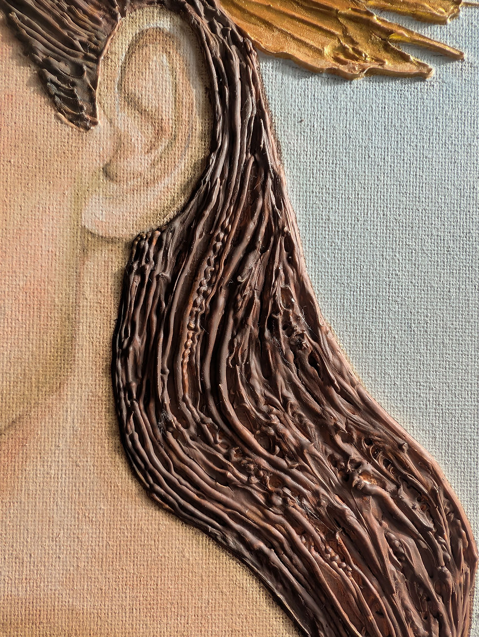 Thumbnail: Textured gouache portrait Aurelia