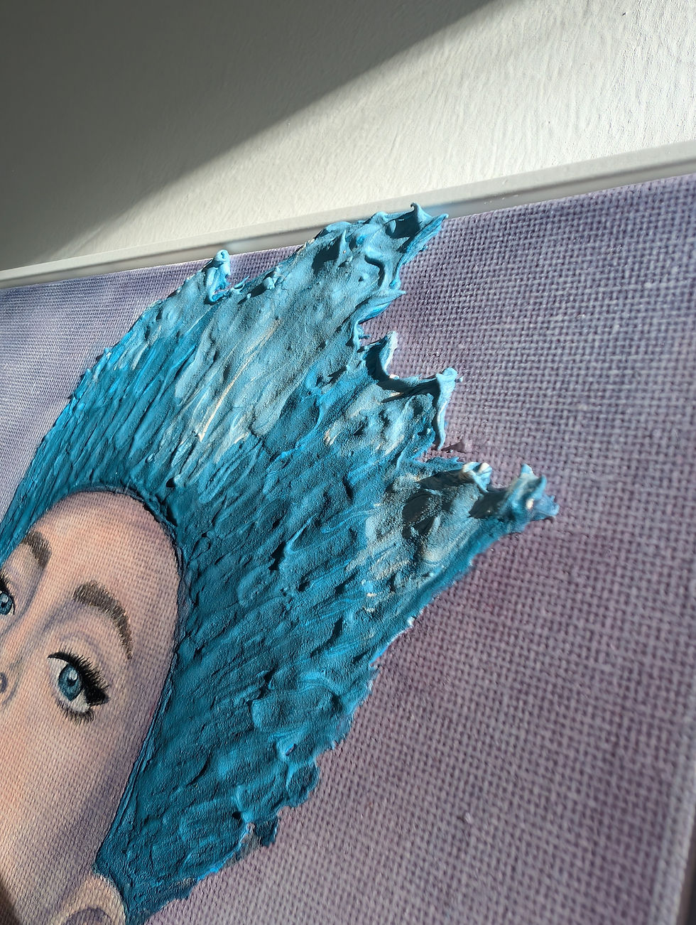 Thumbnail: Small textured gouache portrait Ice Queen