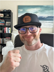 client wearing compete every day merch