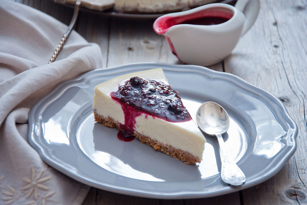 LEMON CHEESECAKE WITH BERRY SAUCE