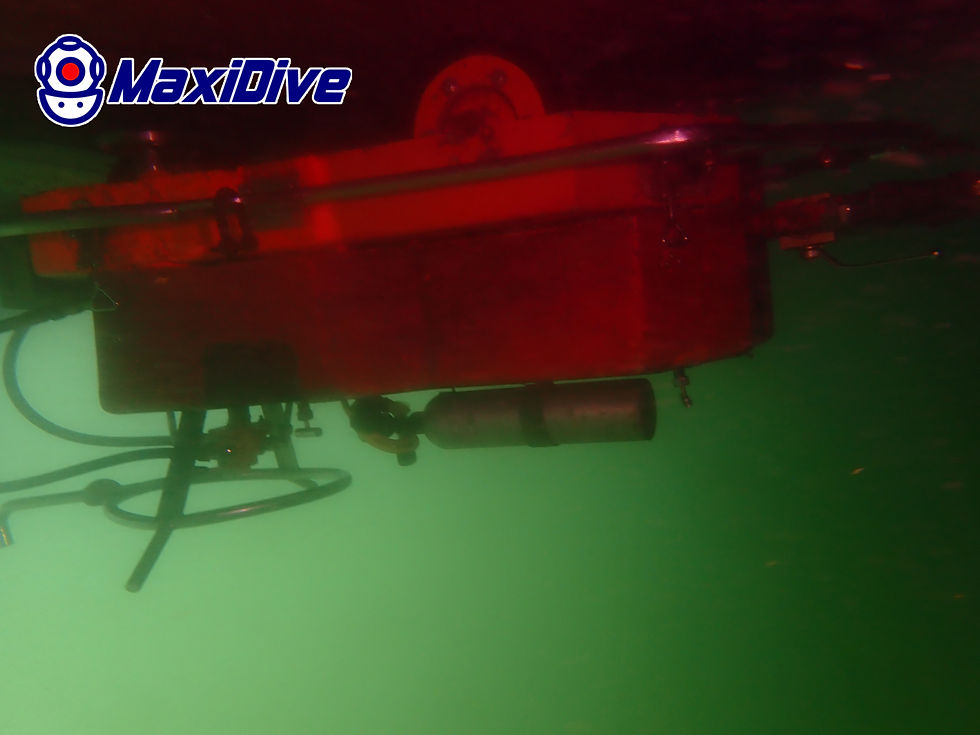 Submerged vessel equipment inspected during CRMS biofouling inspection at Laem Chabang Anchorage