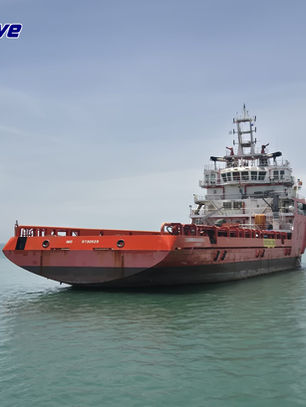 Commercial vessel at Songkhla Anchorage during in-water survey Thailand