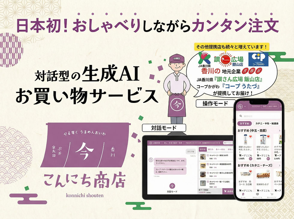 話すだけも、検索もOK！地元の食材が翌日届く『こんにち商店』のご紹介