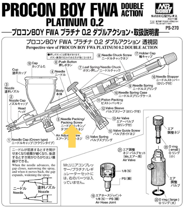 縮圖：Mr.Hobby PS270-5 Needle Packing Screw