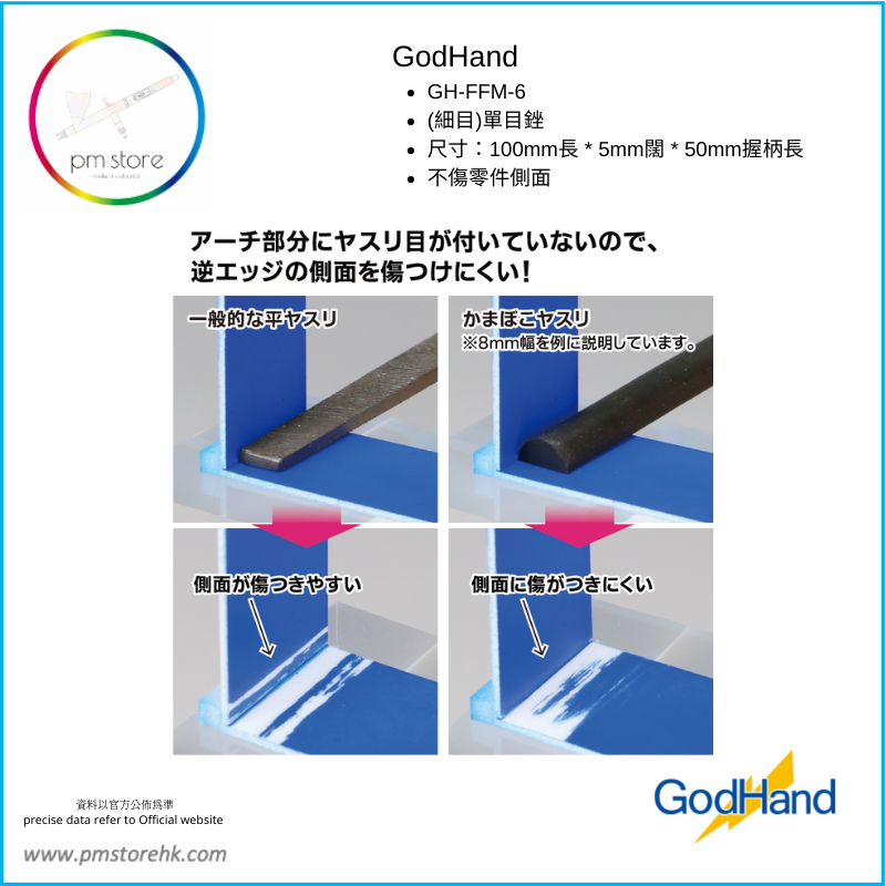 Thumbnail: GodHand KF-5-S KAMABOKO Half Round File