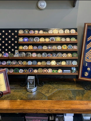 Challenge coin display Made in Texas