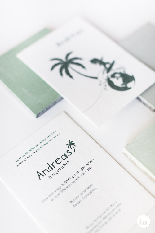 Geboortekaartje letterpress