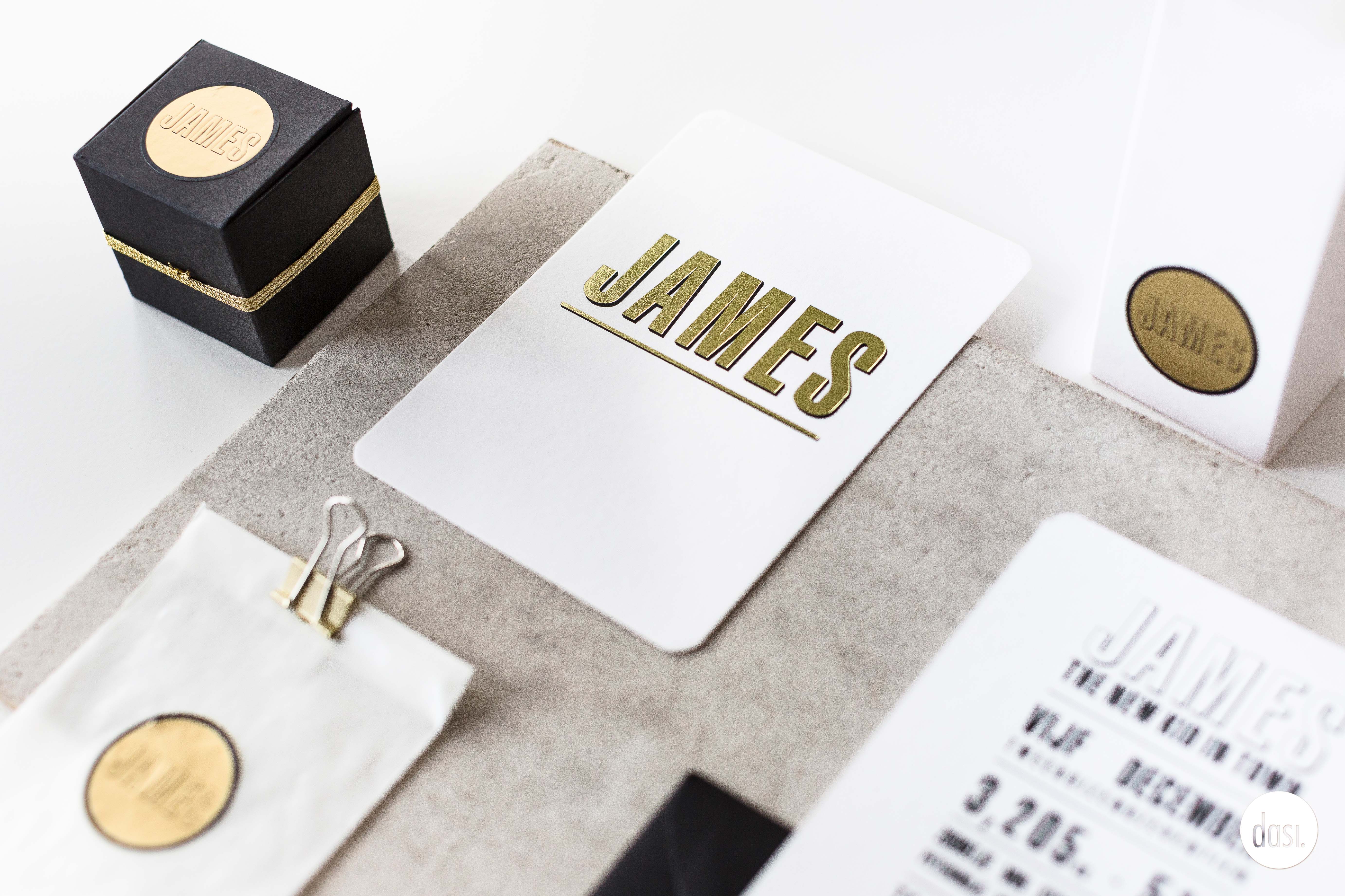 Geboortekaartje met goud James