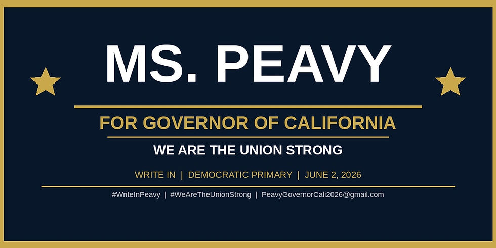 Peavy Campaign Governor of California